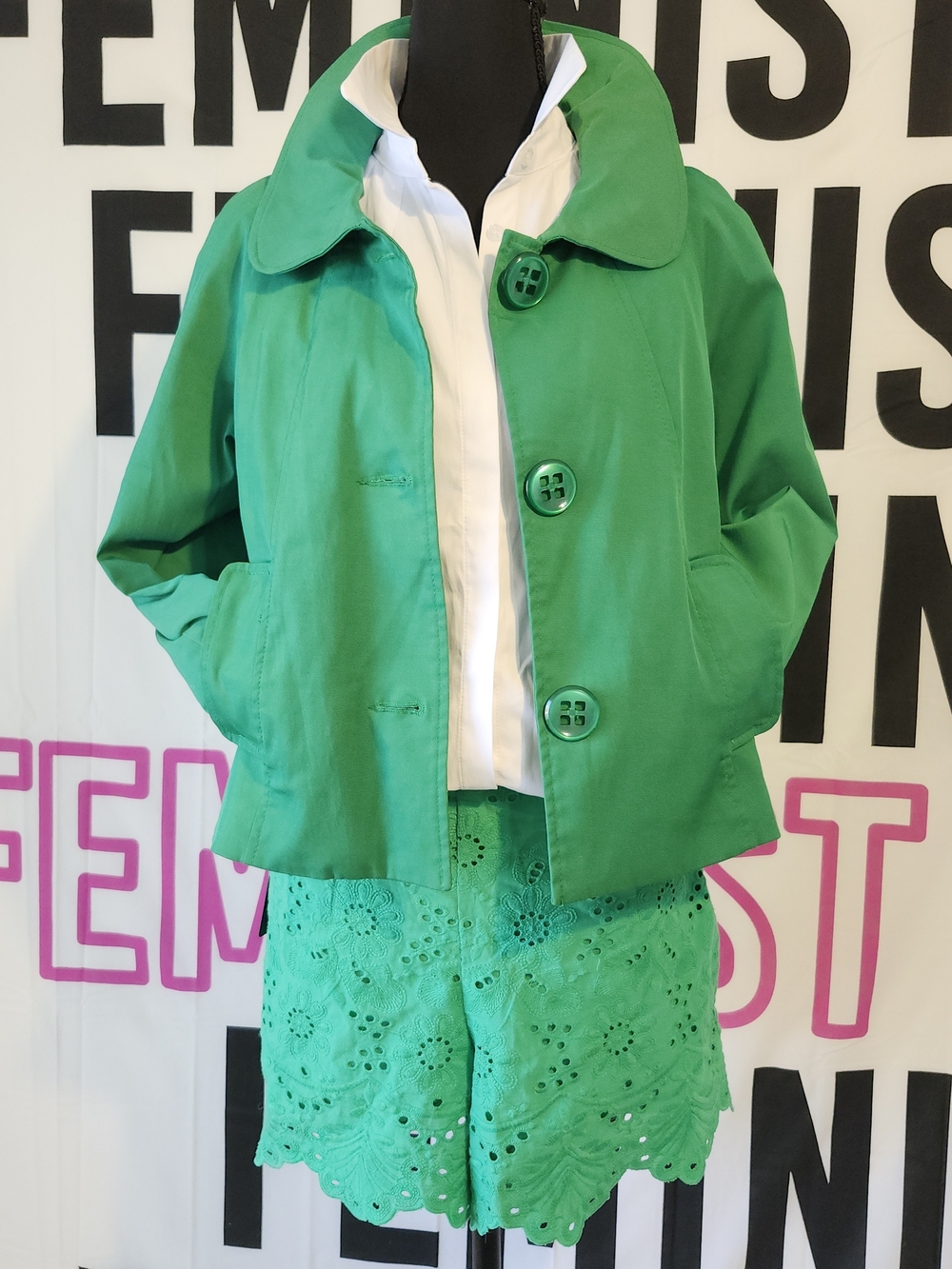 RSVP Bright Green Eyelet Summer Shorts